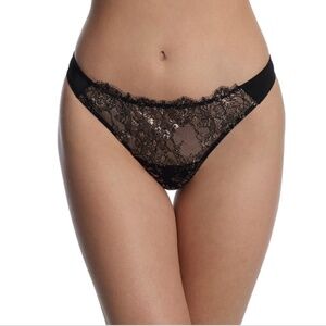 Skarlett Blue Women's Entice Front Lace Thong - Black/rose Gold